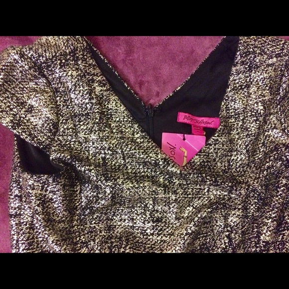Stunning Betsey Johnson Metallic Gold Silk Dress - Picture 2 of 6